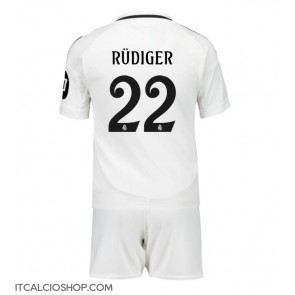 Real Madrid Antonio Rudiger #22 Prima Maglia Bambino 2024-25 Manica Corta (+ Pantaloni corti)